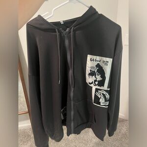 Graphic zip up hoodie